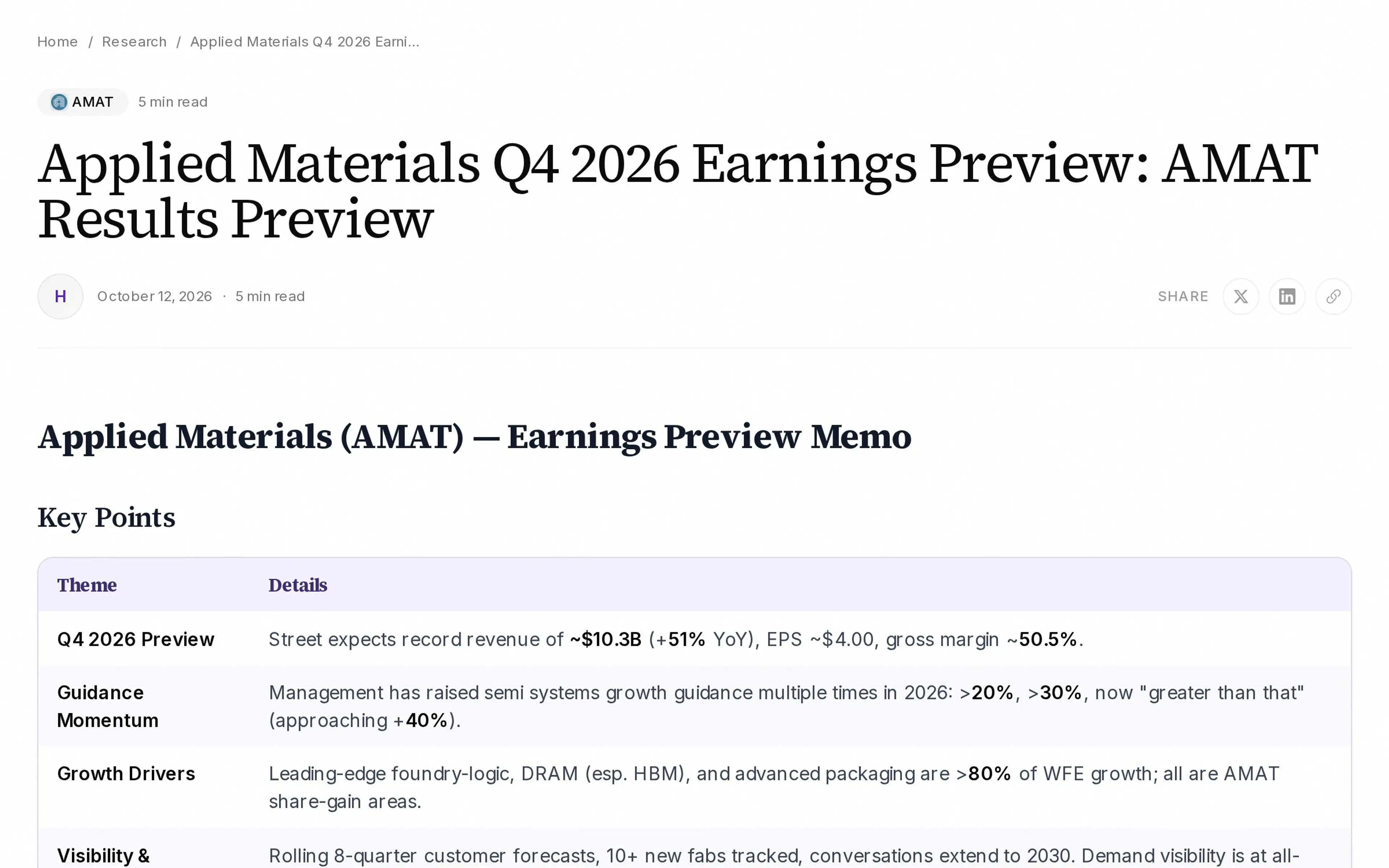 Applied Materials Q4 2026 Earnings Preview: AMAT Results Preview