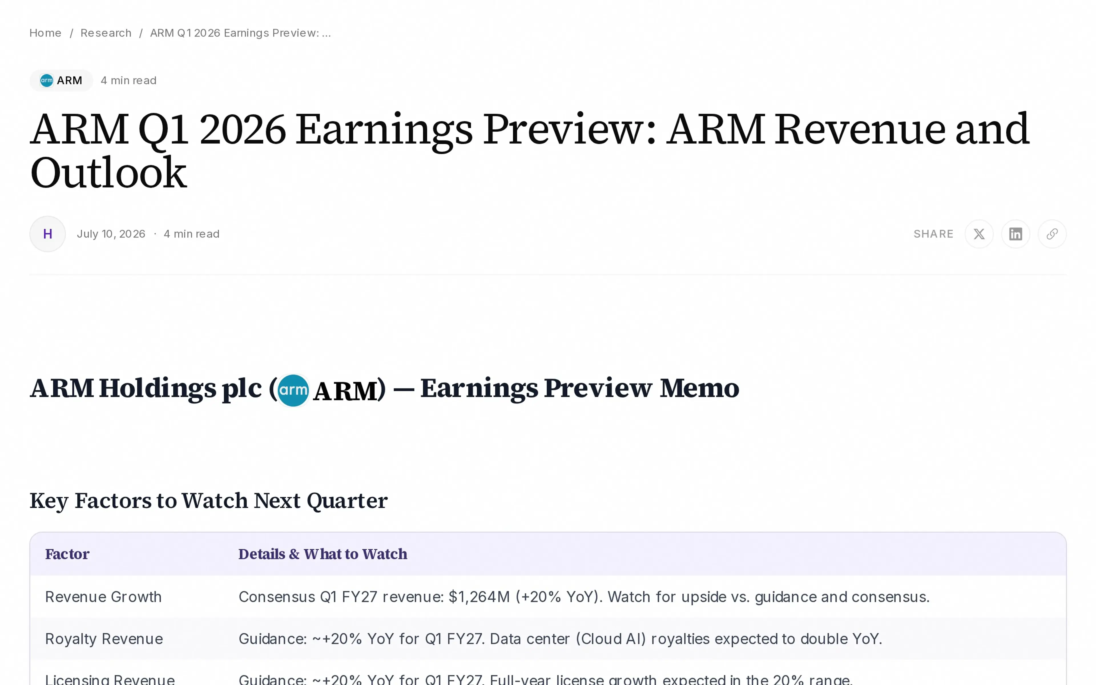 ARM Q1 2026 Earnings Preview: ARM Revenue and Outlook