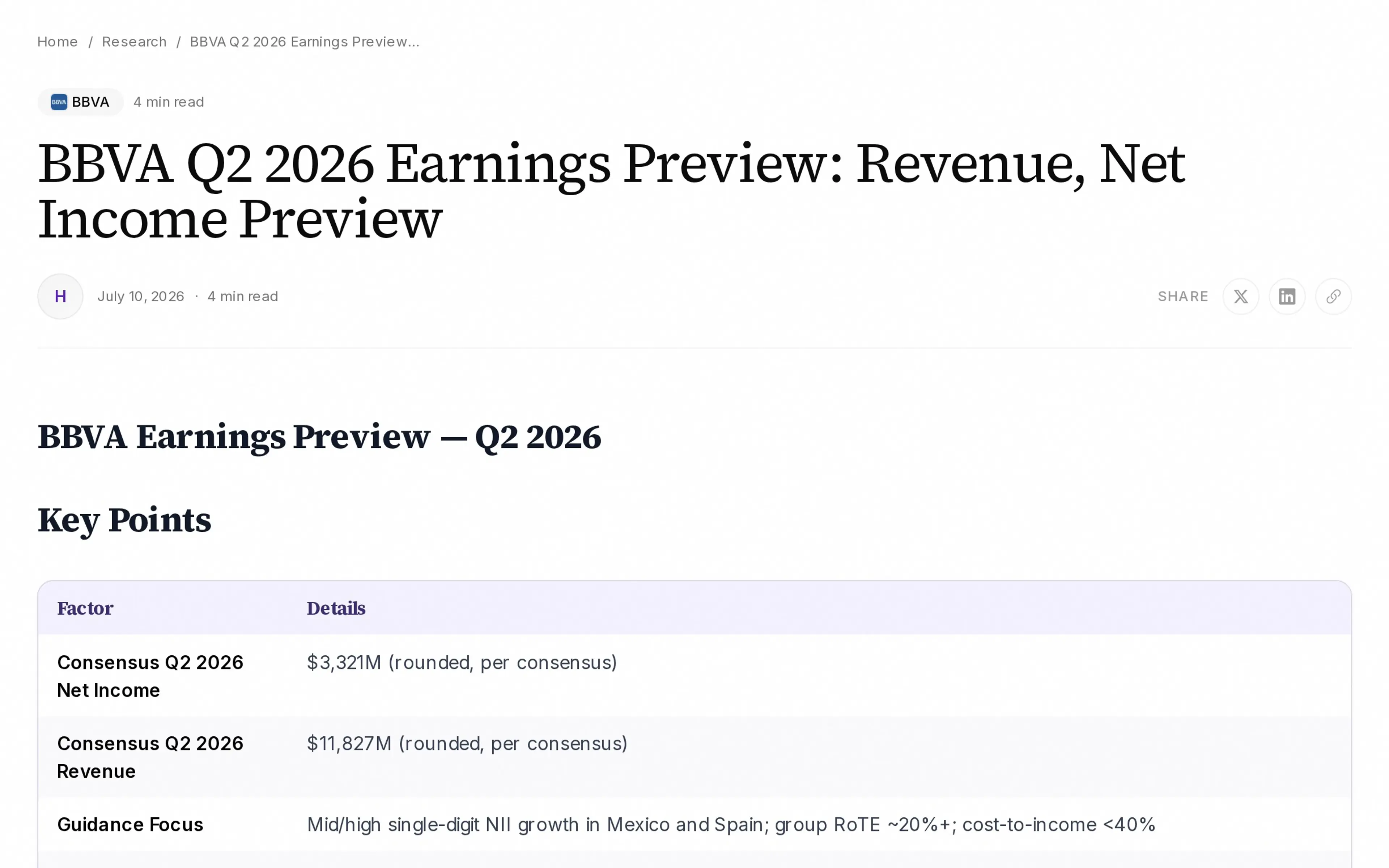 BBVA Q2 2026 Earnings Preview: Revenue, Net Income Preview