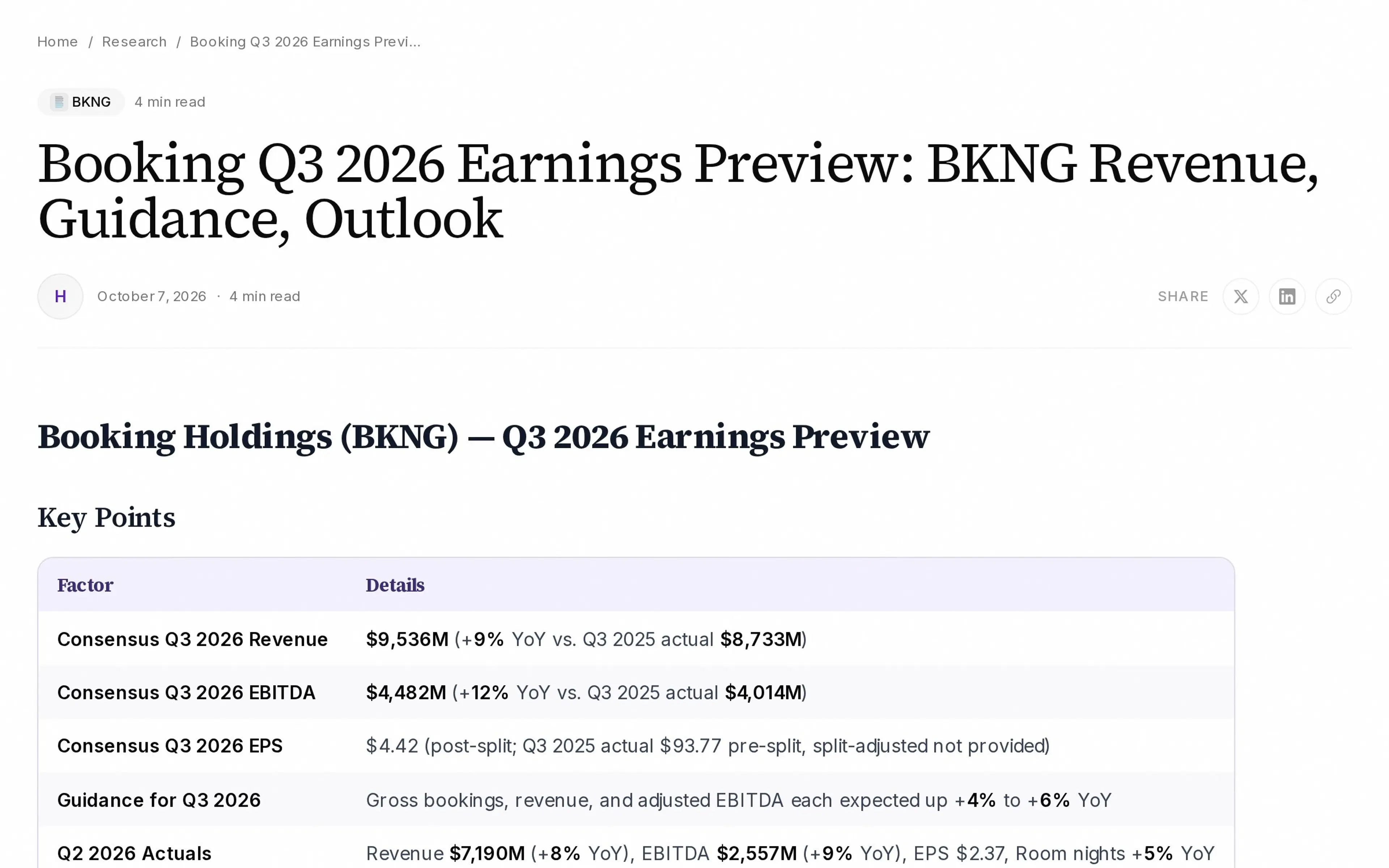 Booking Q3 2026 Earnings Preview: BKNG Revenue, Guidance, Outlook