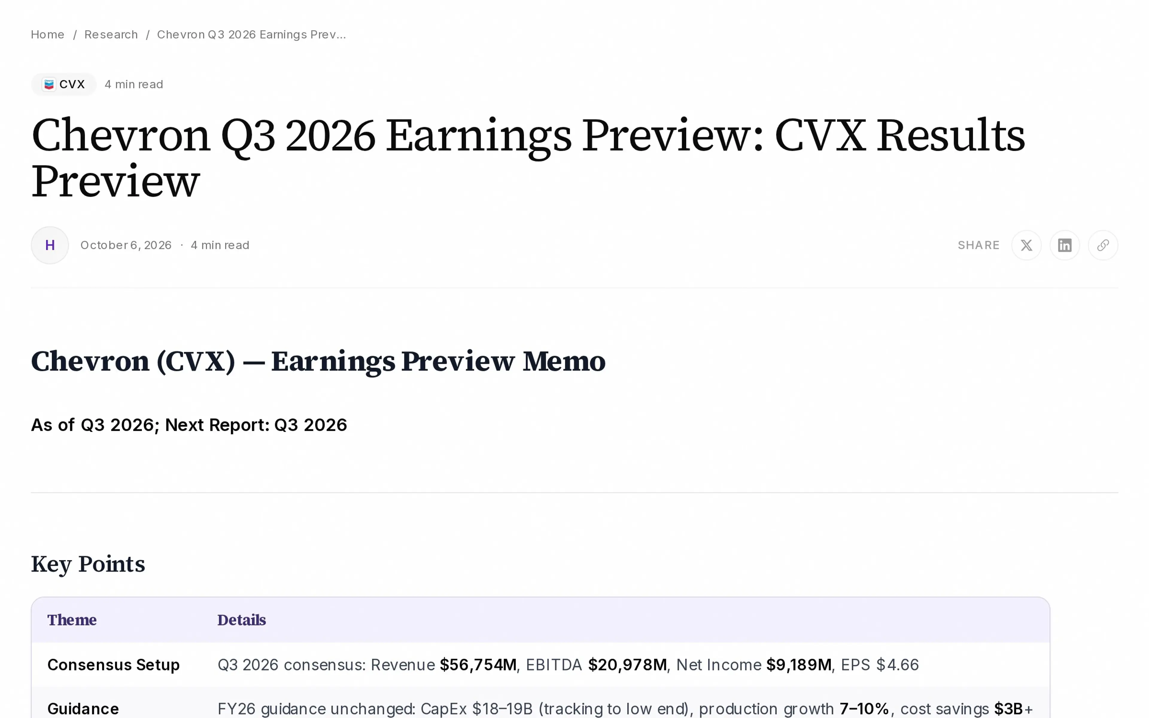 Chevron Q3 2026 Earnings Preview: CVX Results Preview