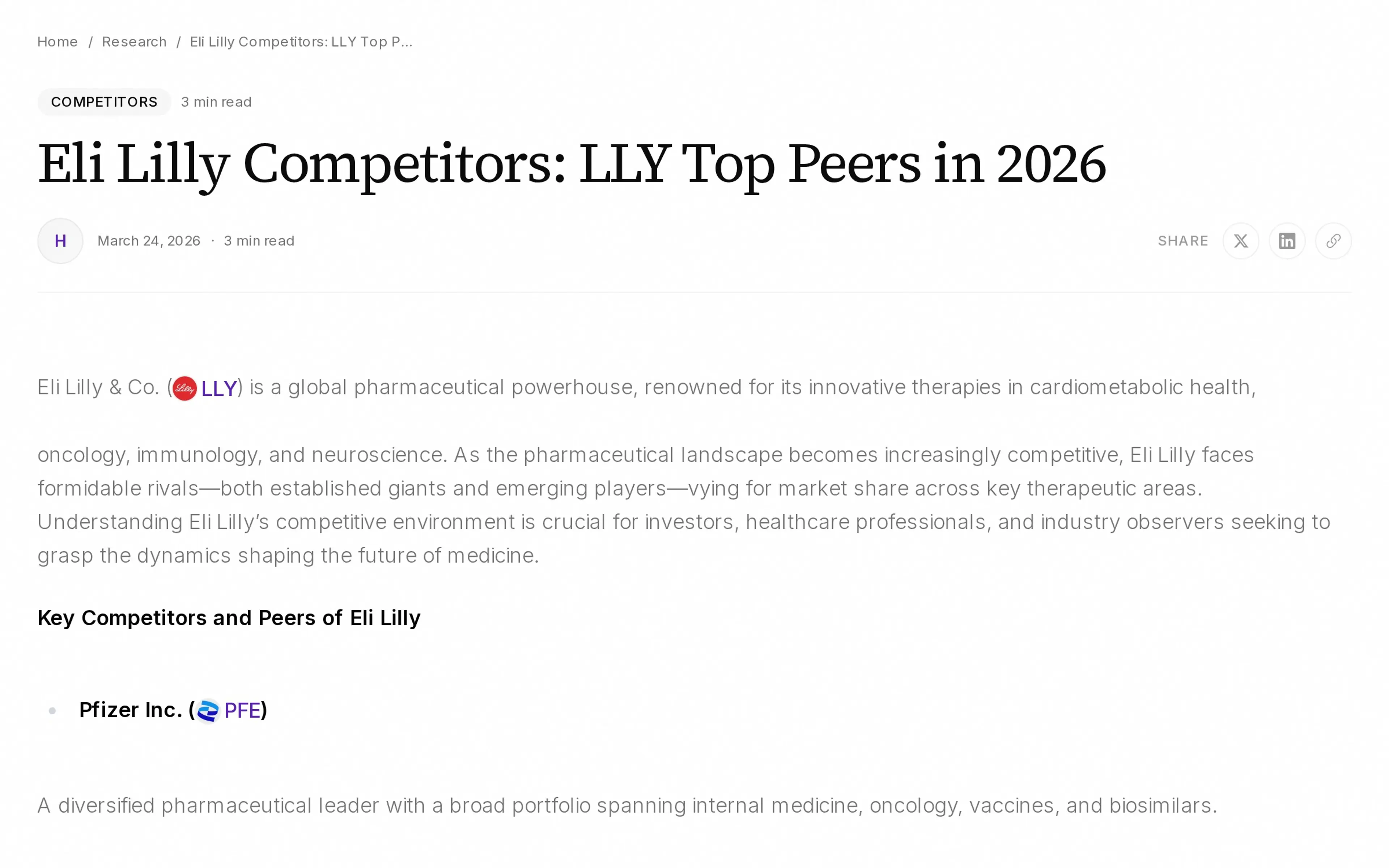Eli Lilly Competitors: LLY Top Peers in 2026