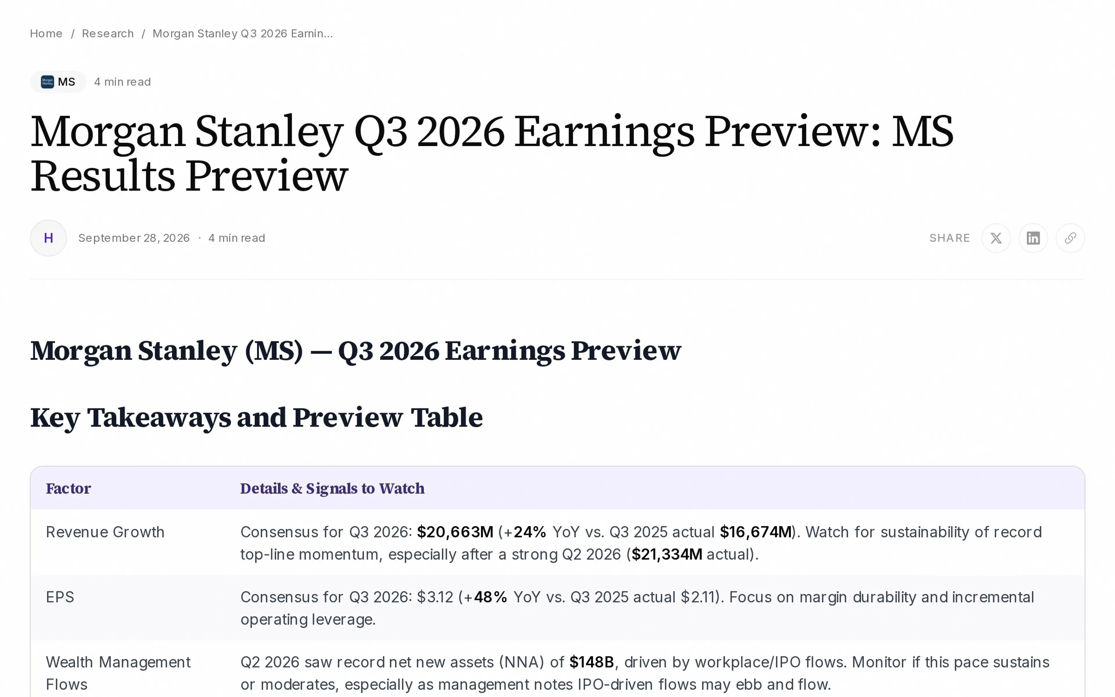 Morgan Stanley Q3 2026 Earnings Preview: MS Results Preview