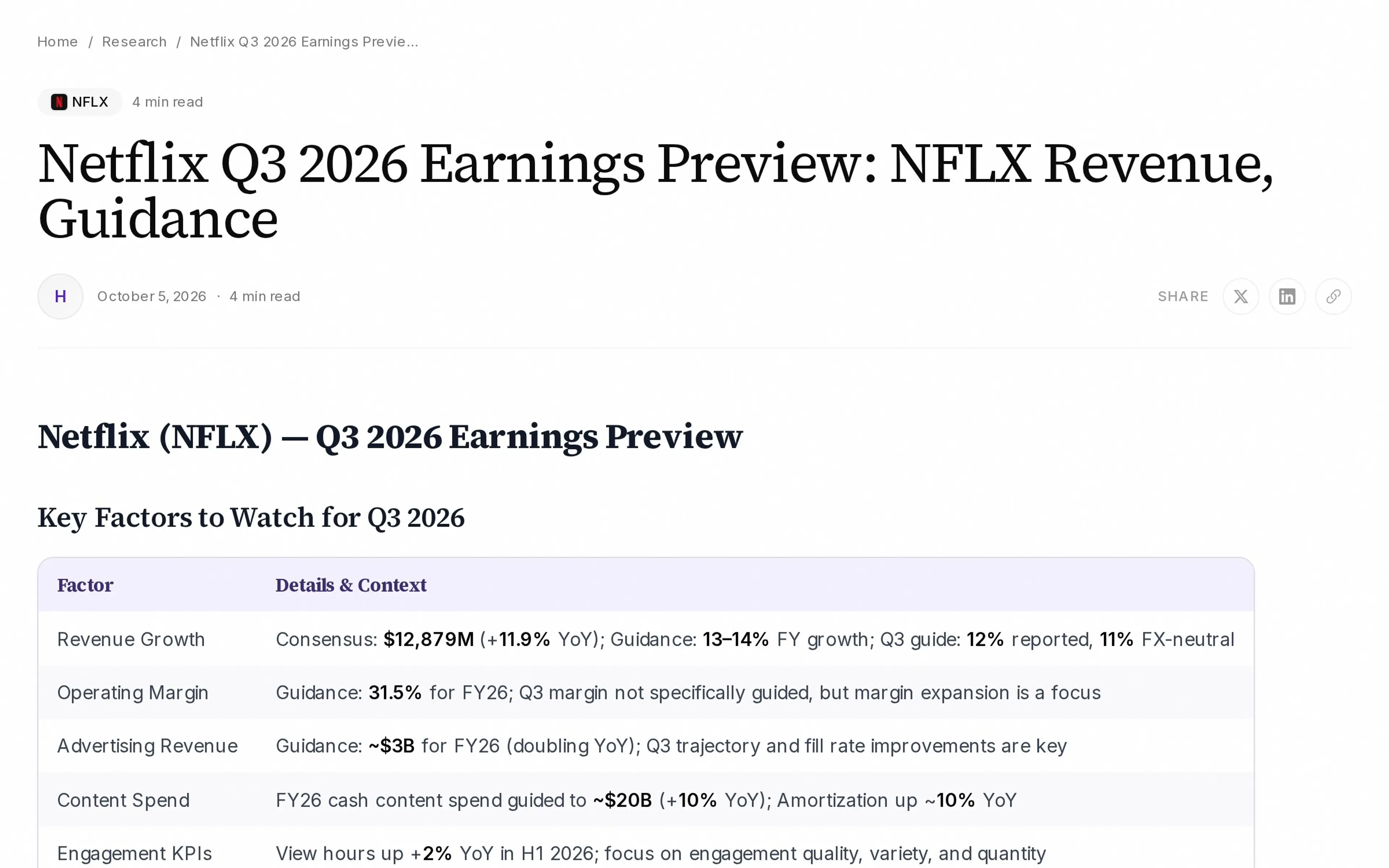 Netflix Q3 2026 Earnings Preview: NFLX Revenue, Guidance