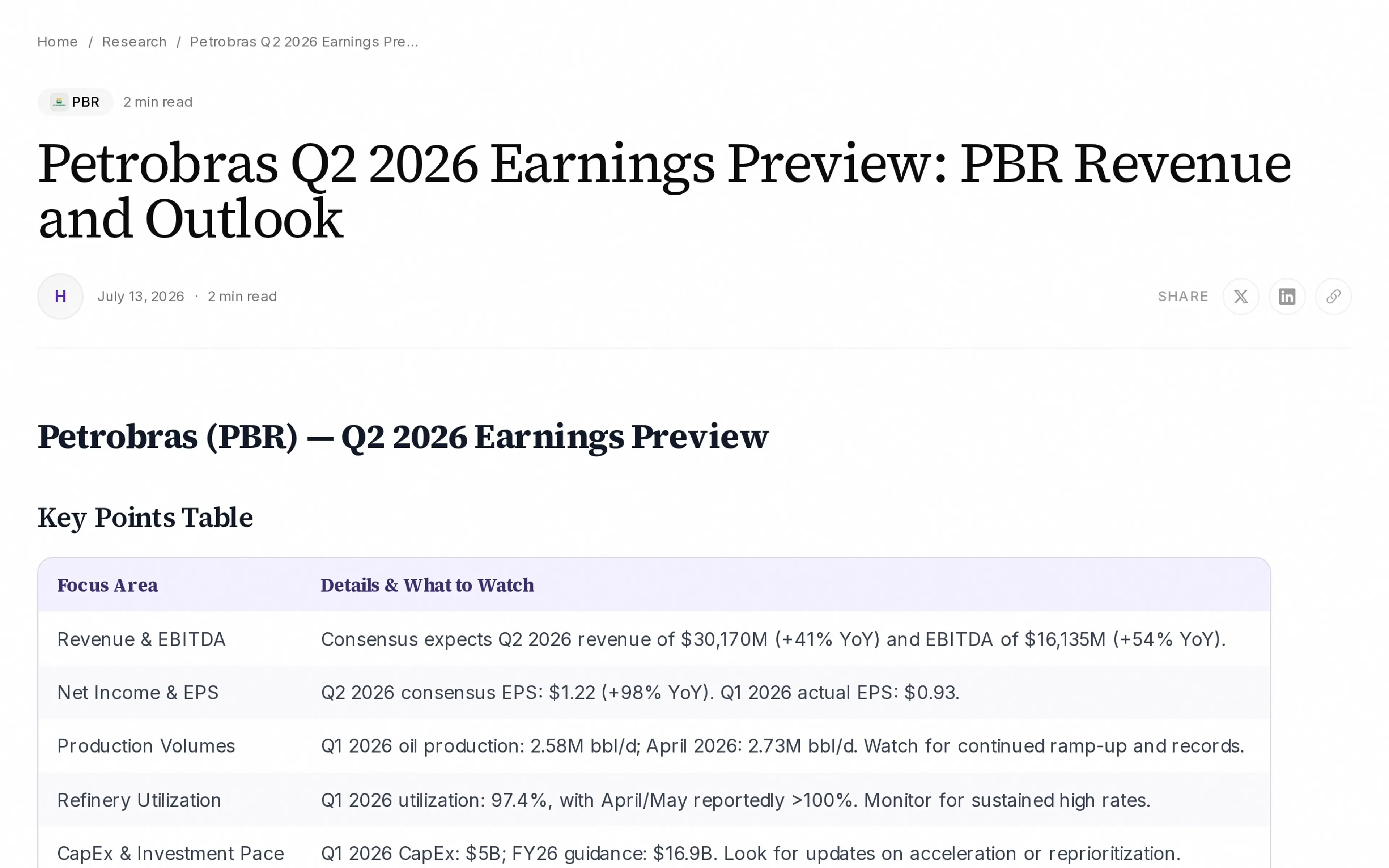 Petrobras Q2 2026 Earnings Preview: PBR Revenue and Outlook