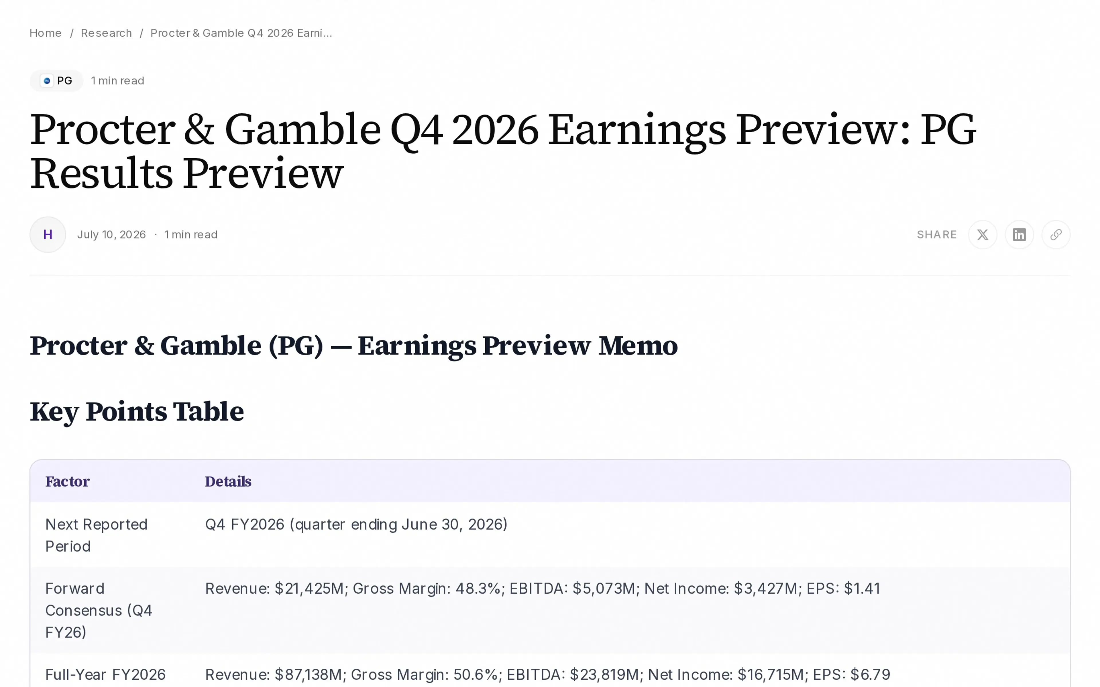 Procter & Gamble Q4 2026 Earnings Preview: PG Results Preview