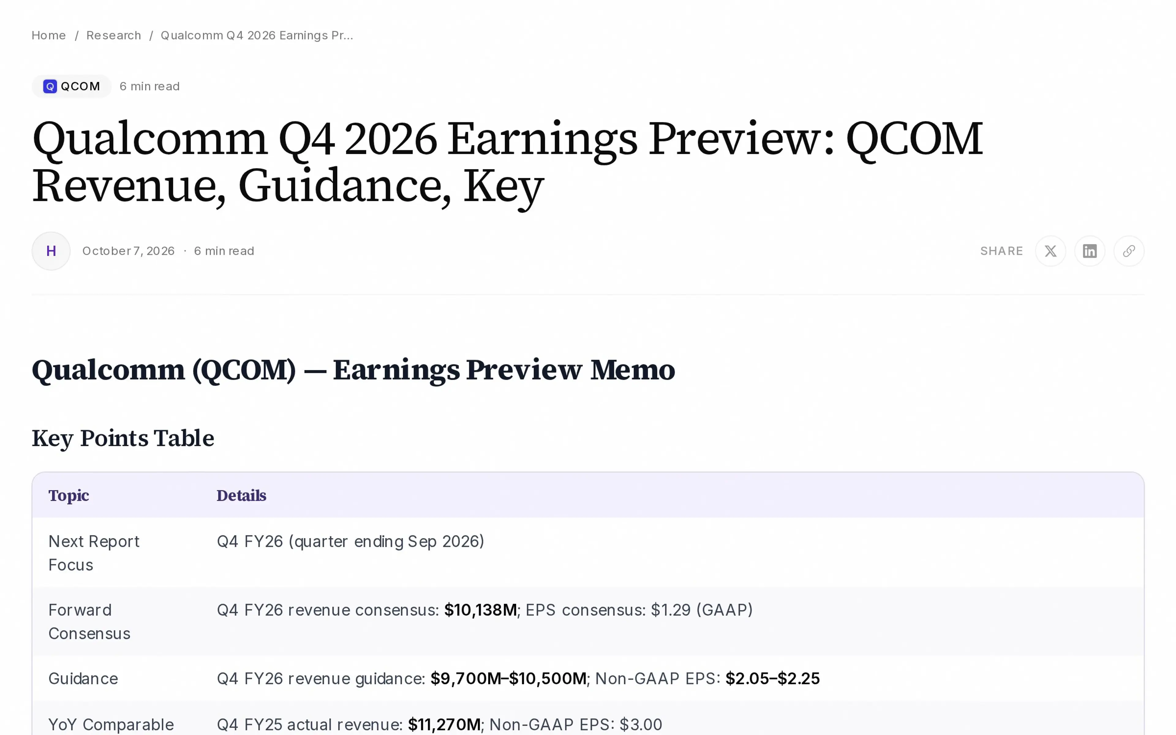 Qualcomm Q4 2026 Earnings Preview: QCOM Revenue, Guidance, Key