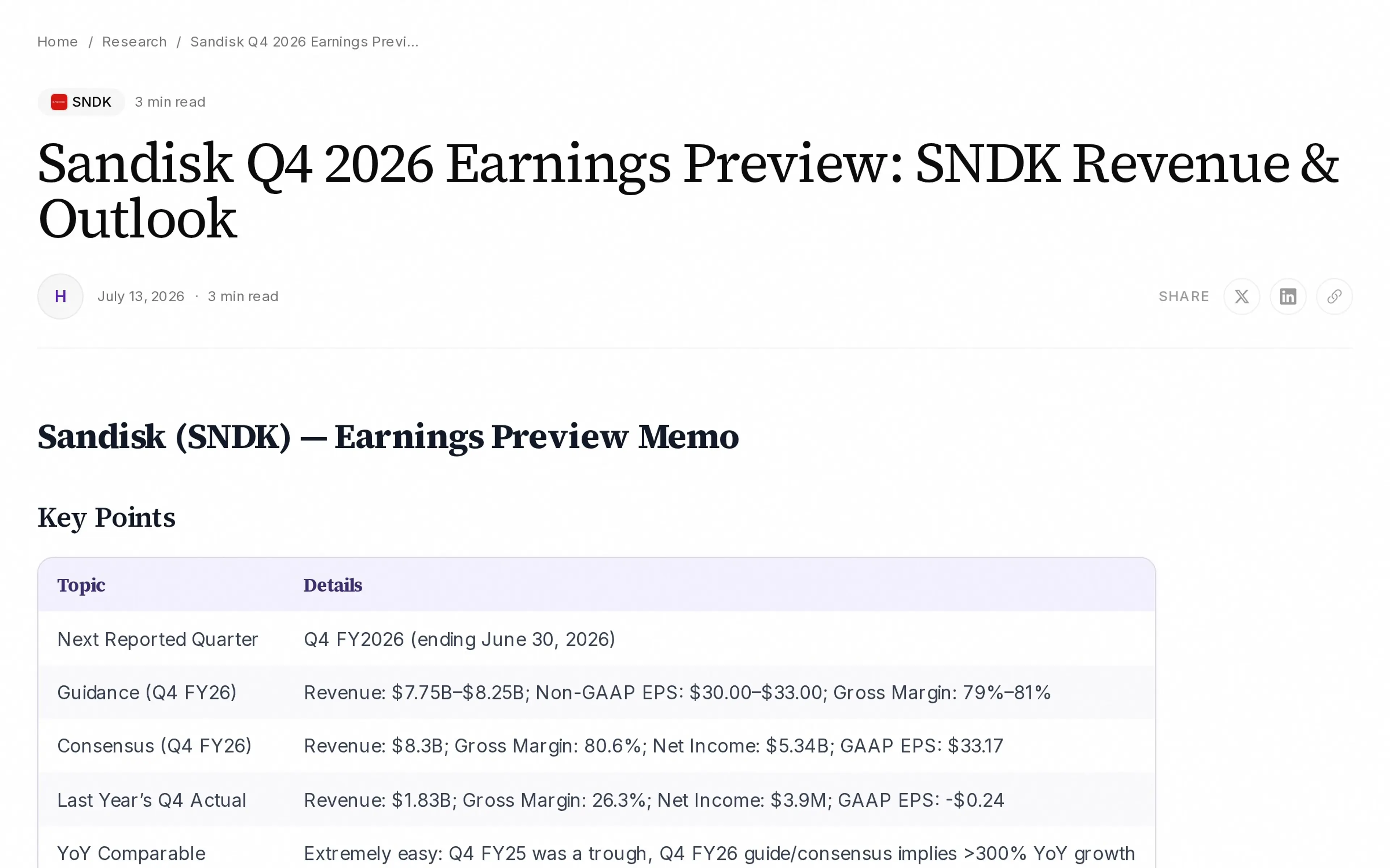 Sandisk Q4 2026 Earnings Preview: SNDK Revenue & Outlook