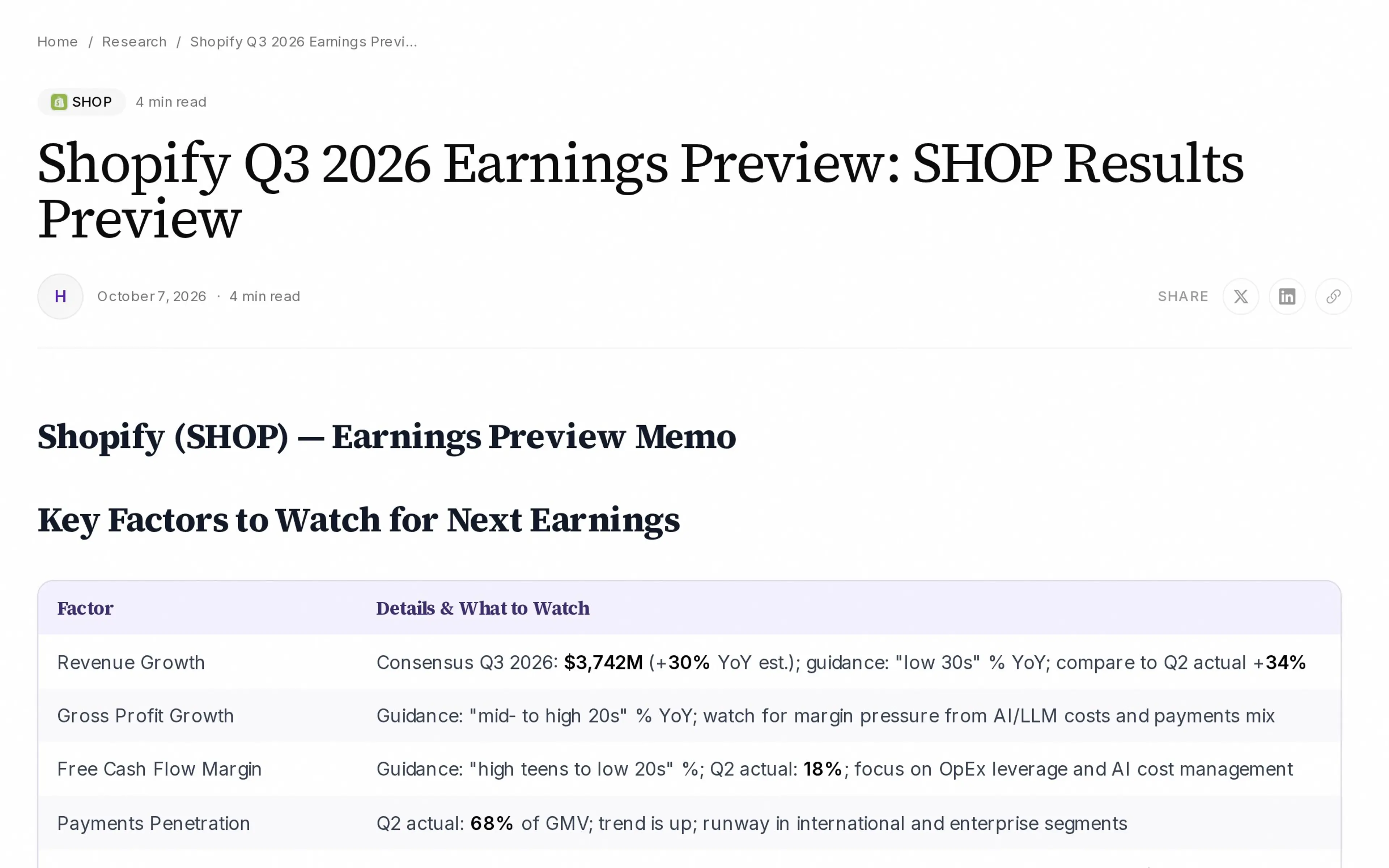 Shopify Q3 2026 Earnings Preview: SHOP Results Preview